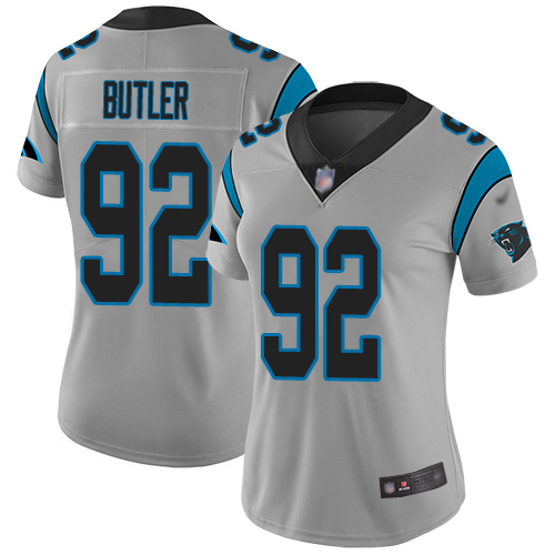 Carolina Panthers Limited Silver Women Vernon Butler Jersey NFL Football #92 Inverted Legend